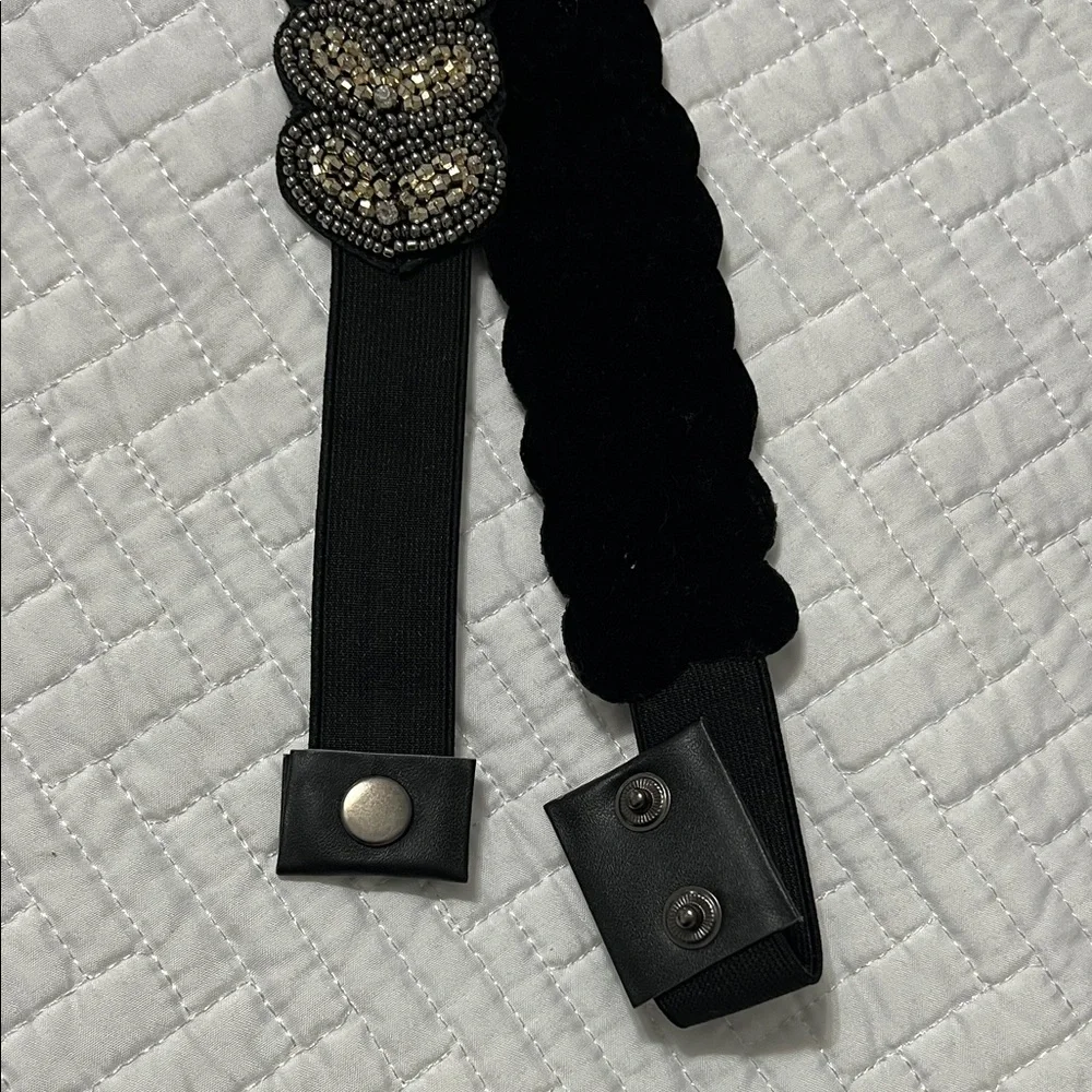 Anthropologie black and Beaded Women's Belt